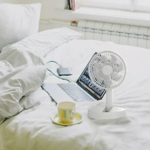 USB Foldable Fan with 4 Speeds and Timing for Indoor Outdoor Use