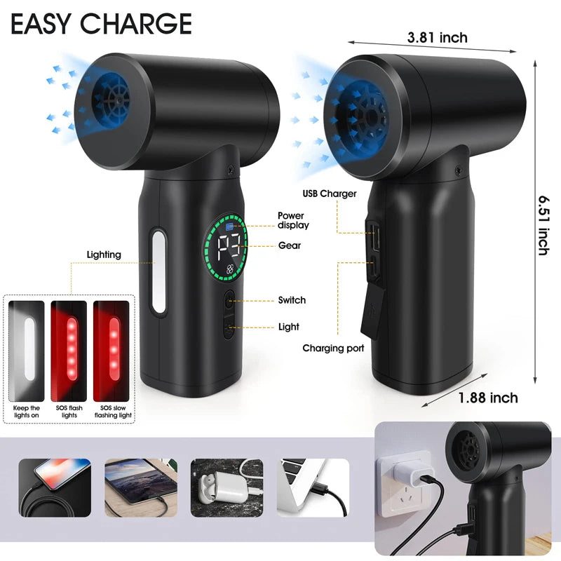 7500mAh Portable Compressed Air Duster 2 in 1 Cordless Cleaner