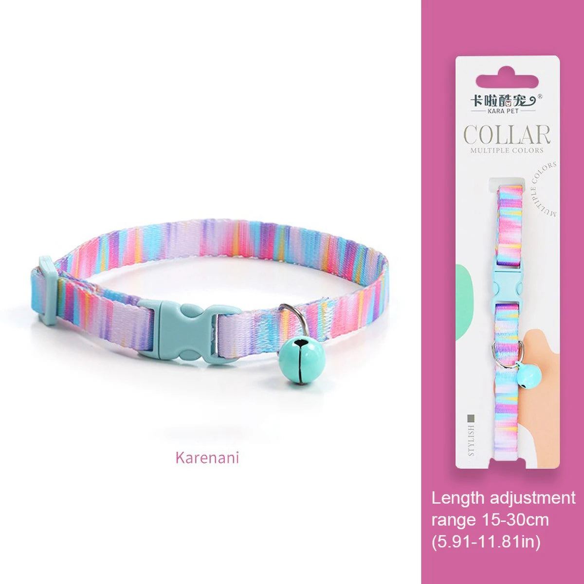 Cute Cat Weaving Necklace with Small Bell Design Anti-Suffocation Cat Collar Adjustable 15-30cm Comfortable Soft nylon material