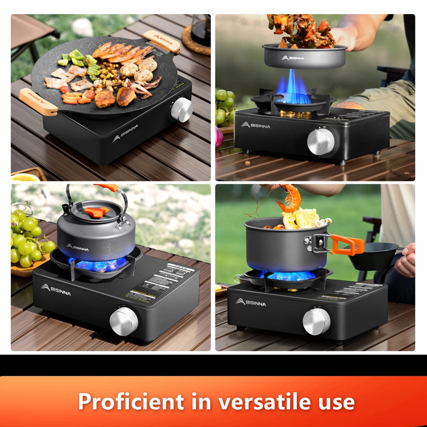 BISINNA Camping Gas Stove 5800W Portable Burner for Outdoor Trekking