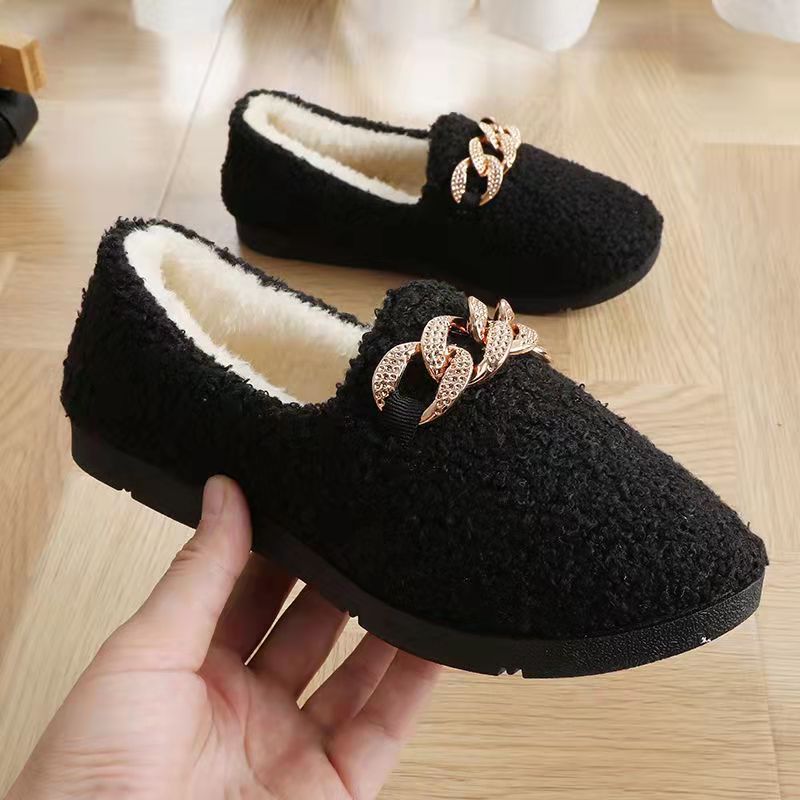 Womens Slippers Warm Plush Lining Slip On Moccassins 2023