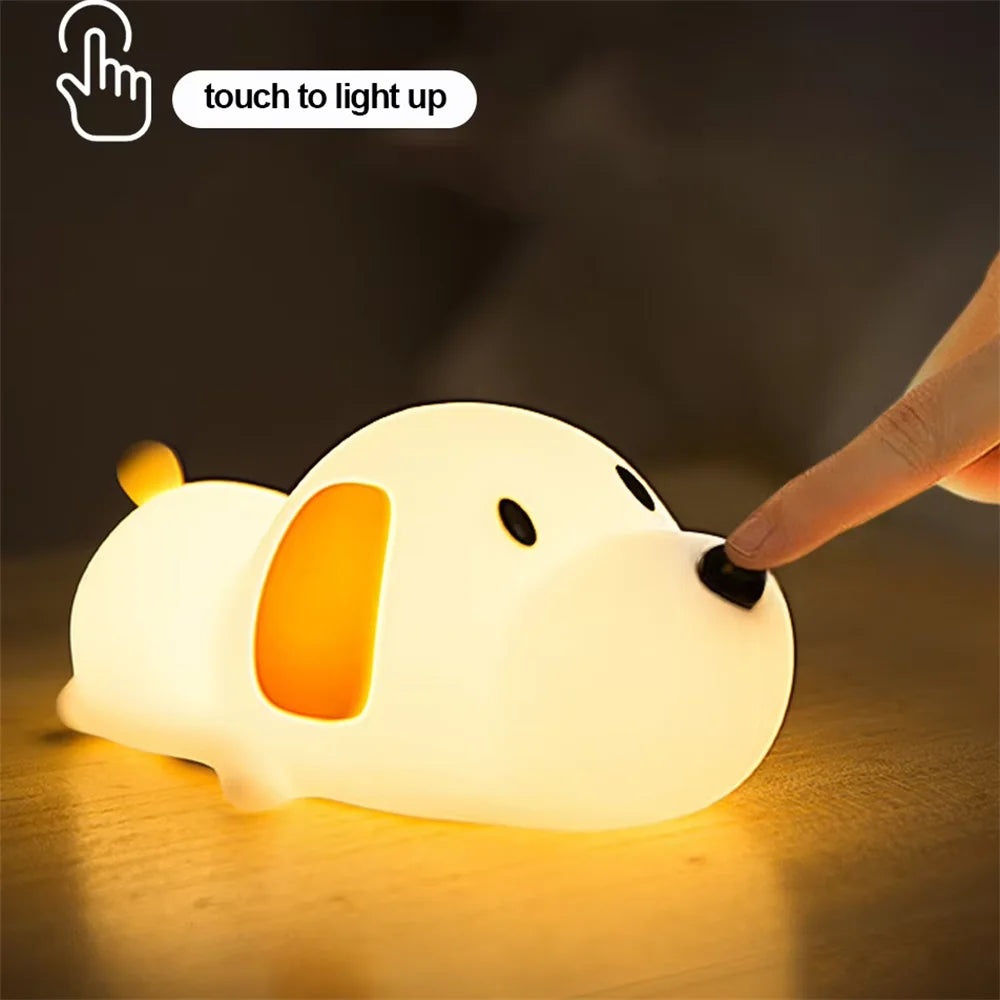 Bunny Silicone Night Light for Kids Room USB Rechargeable Dimmable Sleep Lamp with Timer