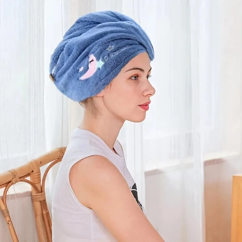 1pc Quickly Dry Hair Hat Super Absorbent Soft Towel Bonnets