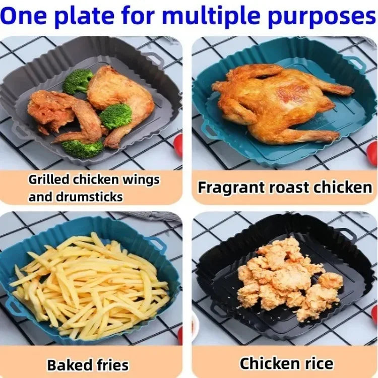 1PC Air Fryer Oven Baking Tray Silicone Mat for Healthy Cooking