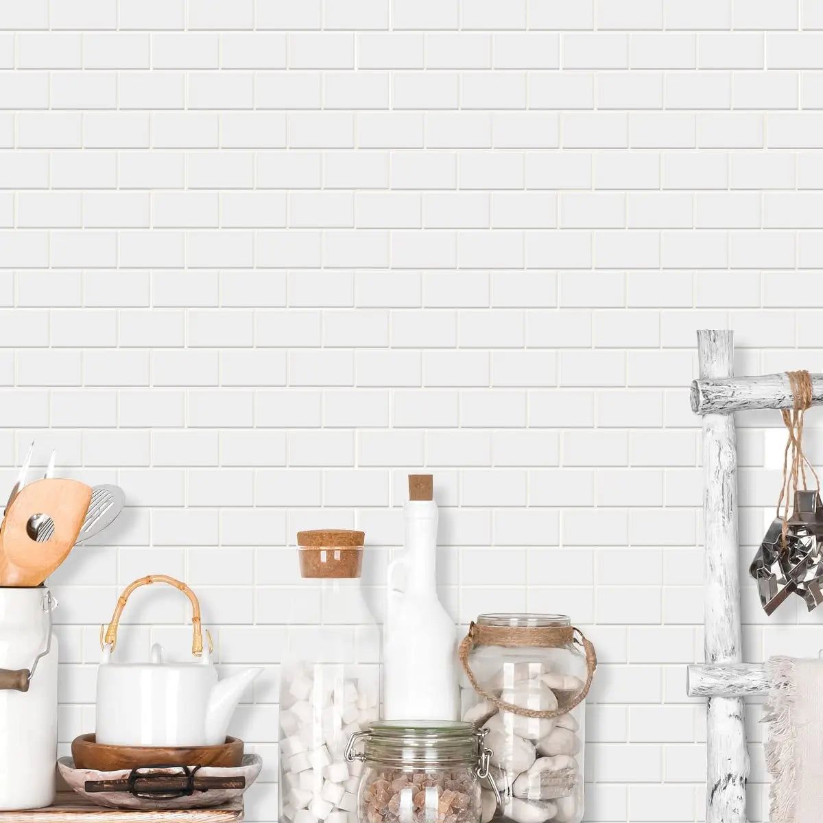 Big Size 12x12 Inch 3D Subway Wall Tile Stickers Waterproof Vinyl Wallpaper 10 Sheets