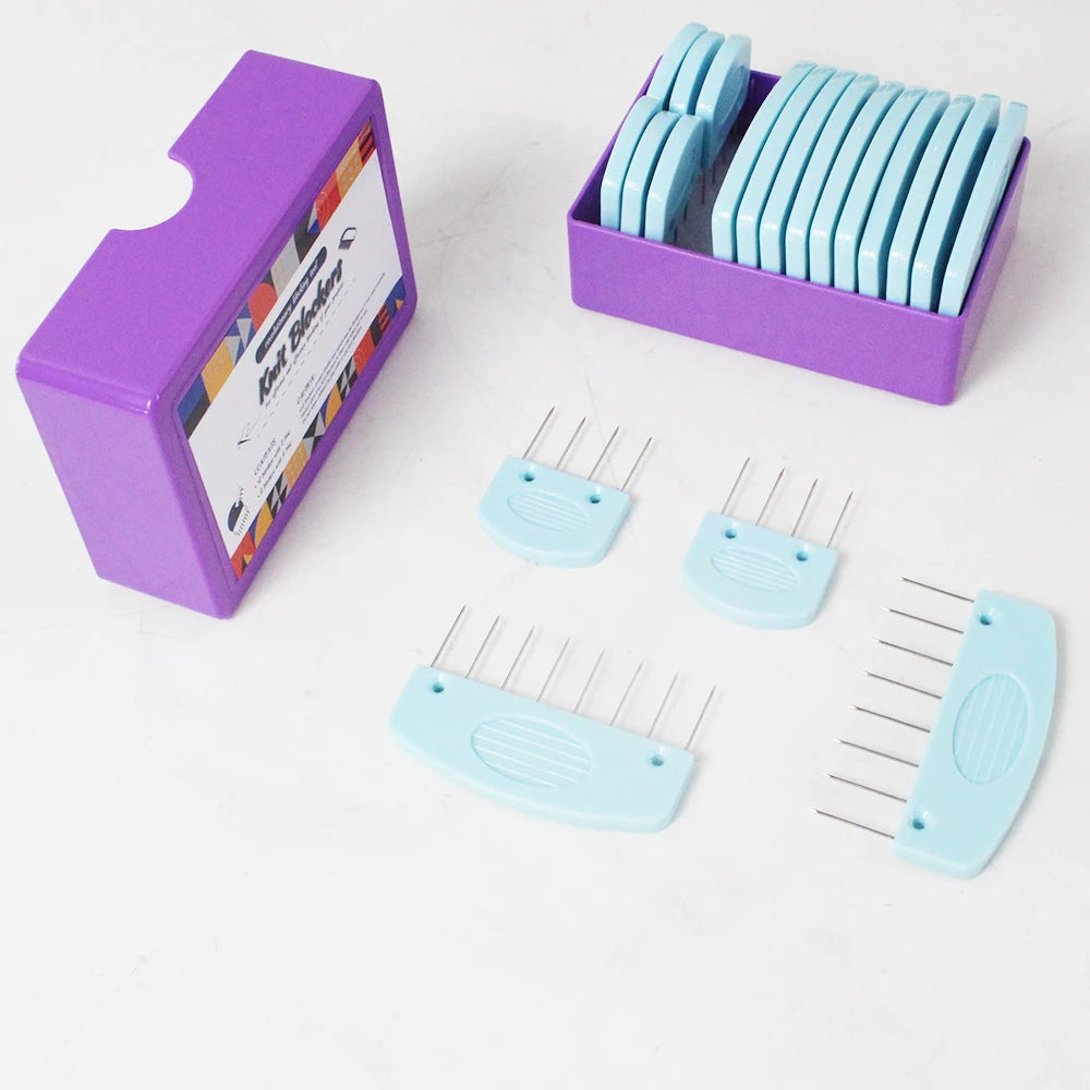 Knit Blockers Set 20 Pieces Stainless Steel Blocking Combs and Pins for Knitting and Crocheting Supplies