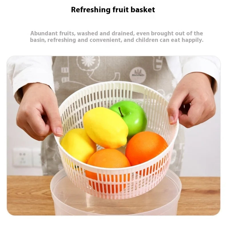 Multifunctional Manual Vegetable Dehydrator and Salad Spinner with Fruit and Lettuce Drain Basket for Efficient Home Kitchen Use