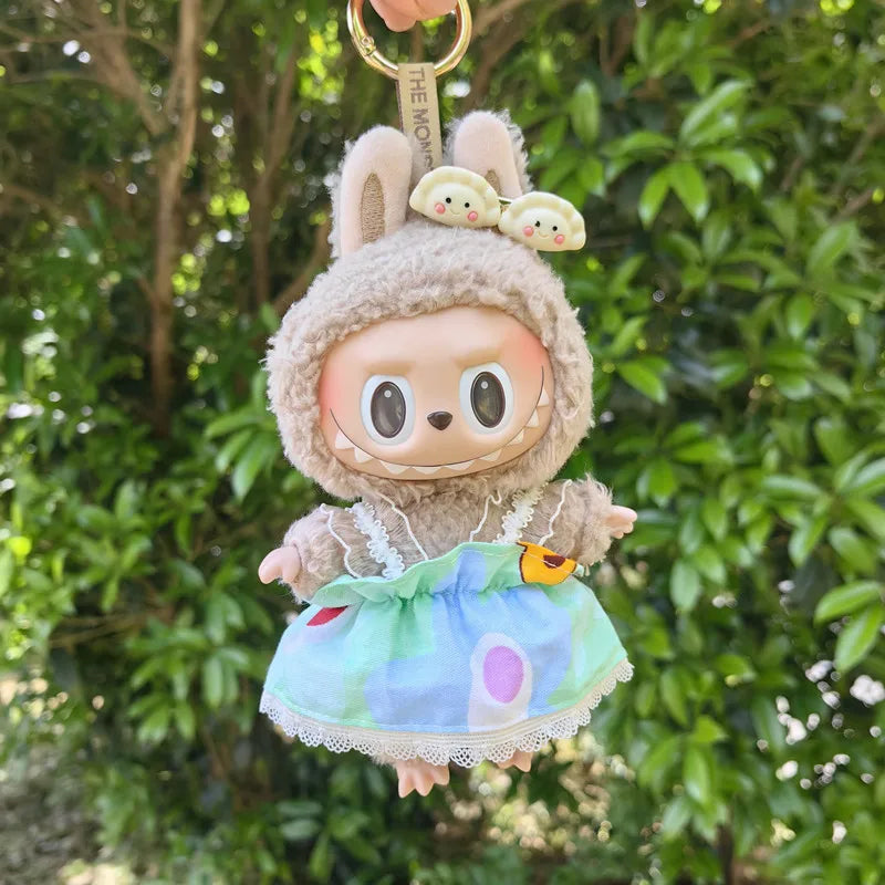 17cm Cute Mini Plush Doll Shark Onesie Clothes Outfit Accessories for Kpop Exo Labubu Dolls