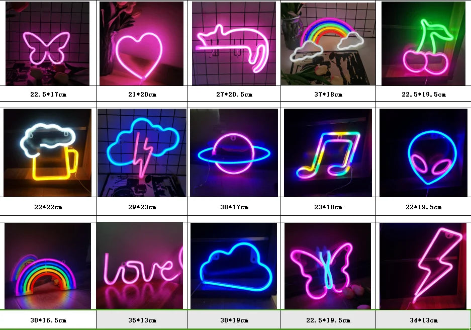 LED Neon Sign USB Battery Bar Bedroom Game Room Wedding Gift