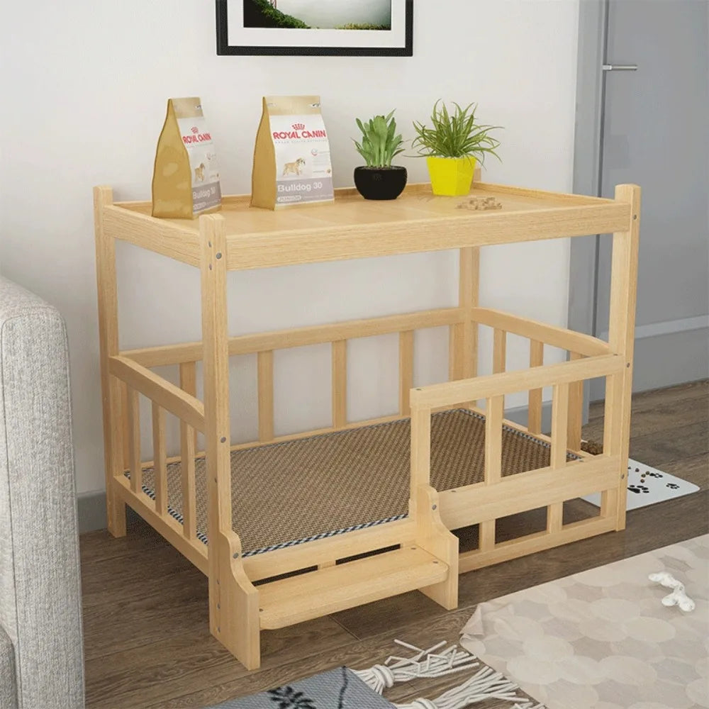 Simple Wooden Dog Bed Multifunctional Bedside Dog House Environmentally Friendly and Practical Pet Bed Light Luxury Dog Room