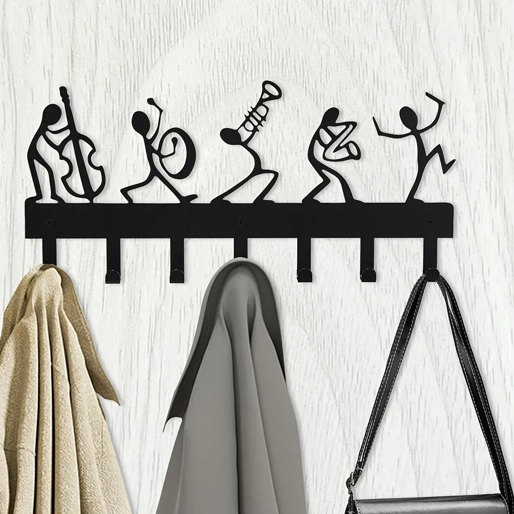 Metal Symphony Orchestra Key Holder Hooks Rack 11.81 Inches