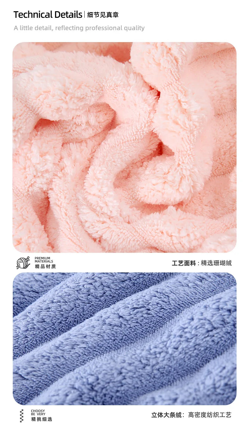 Dry Hair Cap for Women, Thickened Super Absorbent Towel