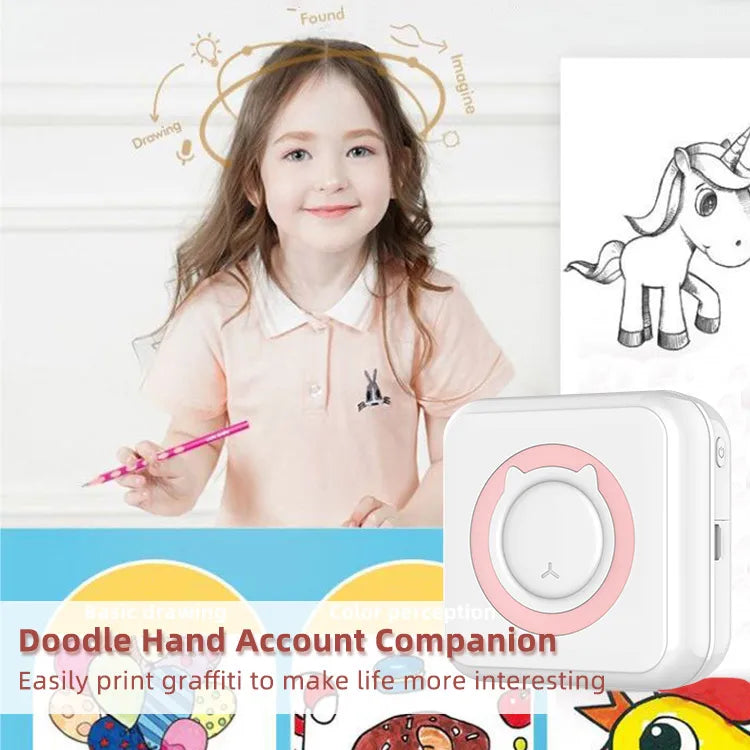 Portable Mini Thermal Printer Wireless BT 203dpi Label Memo Printing