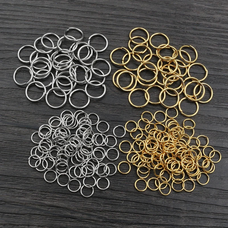 200pcs Stainless Steel Gold Color Split Jump Rings for Jewelry Making