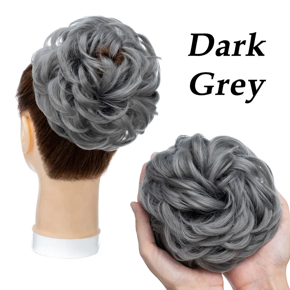 Hairro Synthetic Messy Hair Bun Scrunchies For Women 55g