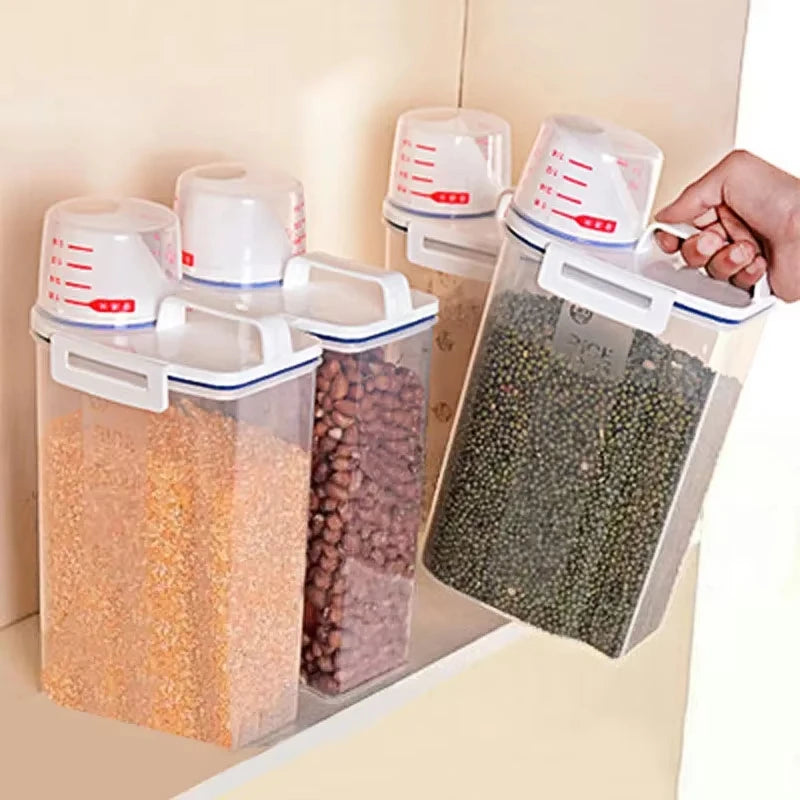 Moisture-Proof Grain Jar Rice Storage Box with Measuring Cup