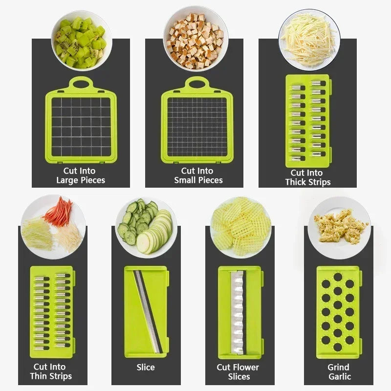 14 in 1 Multifunctional Vegetable Chopper Slicer Dicer Grater for Efficient Meal Prep