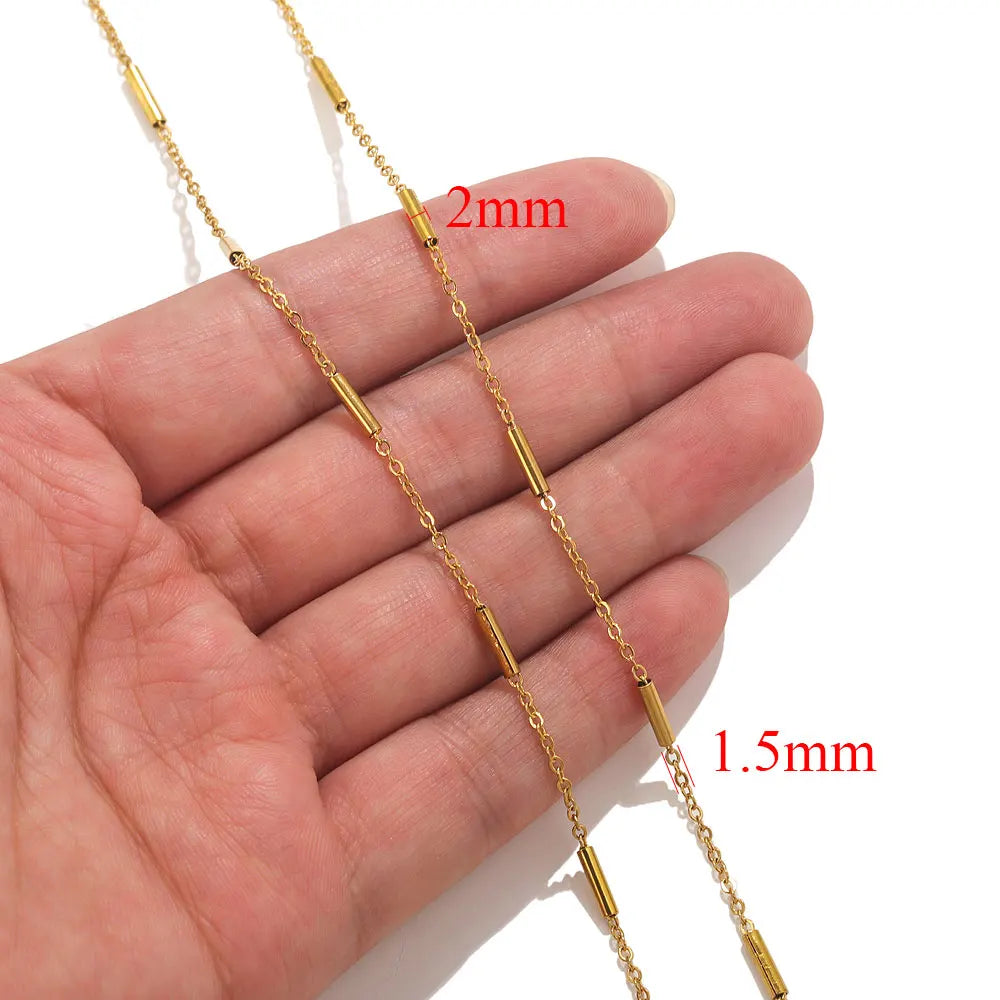 2 Meters Lips Beads Chain for Jewelry Making Gold Findings