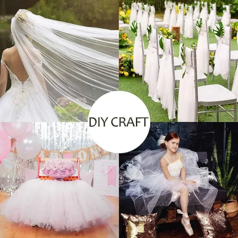 Tulle Fabric Roll 30cm x 91.4m High Quality Polyester for Christmas Gift Wrapping DIY Tutus Wedding Decorations and Craft Supplies