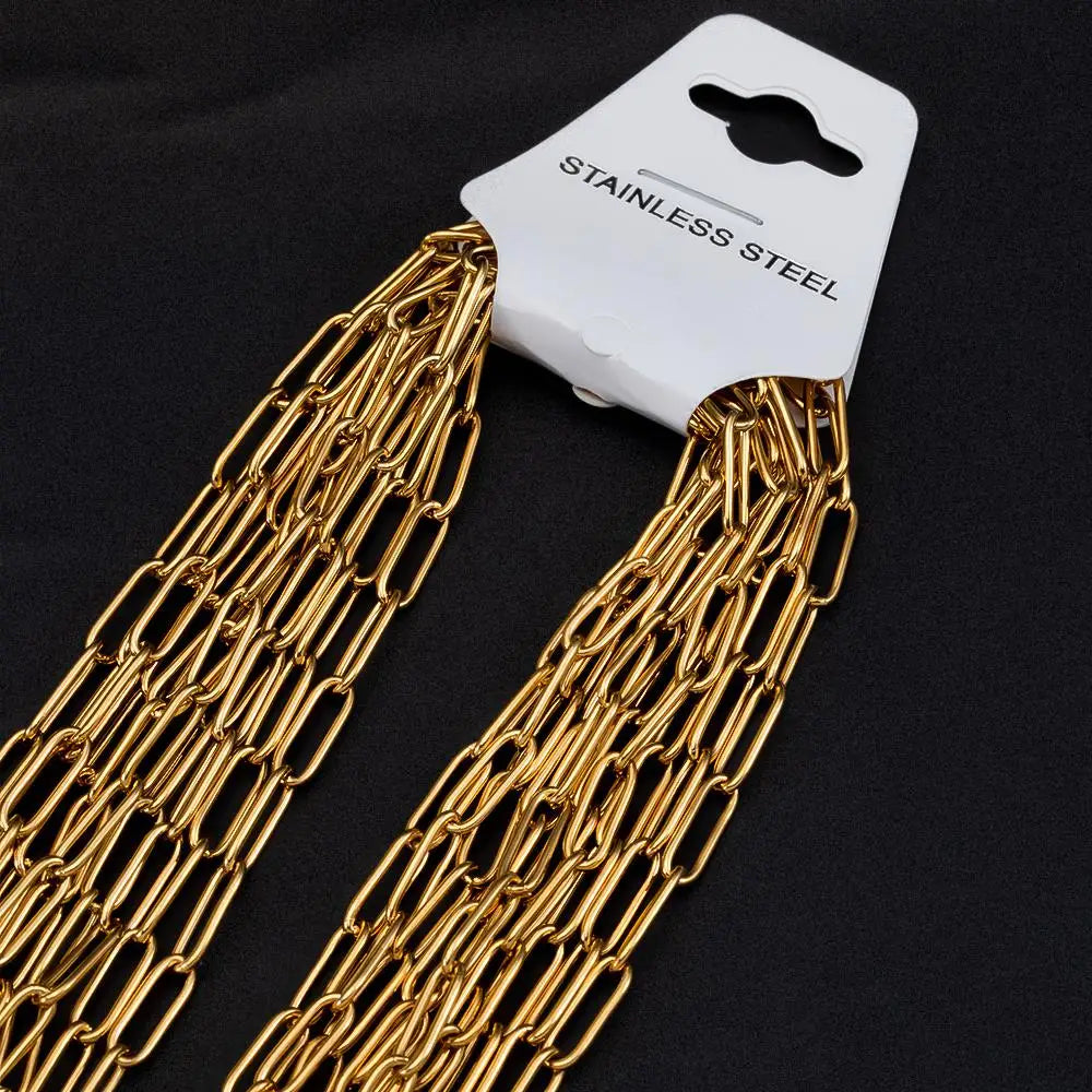 5pcs Adjustable Stainless Steel Necklace Chains for DIY Jewelry