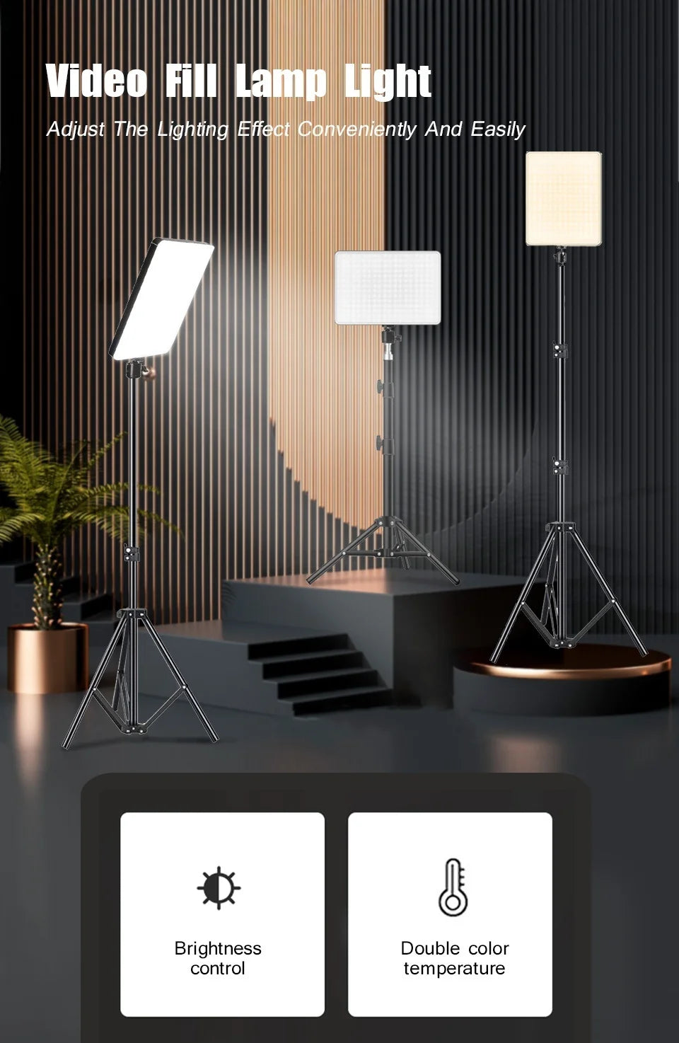 LED Video Lights Conference Photography Lighting Selfie Light Lamp With Tripod For TikTok Zoom Live Streaming