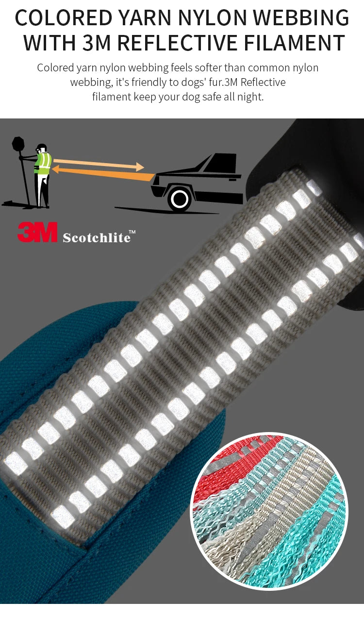 Personalized Adjustable Nylon Reflective Dog Collar with AirTag Holder for Small Medium and Large Dogs