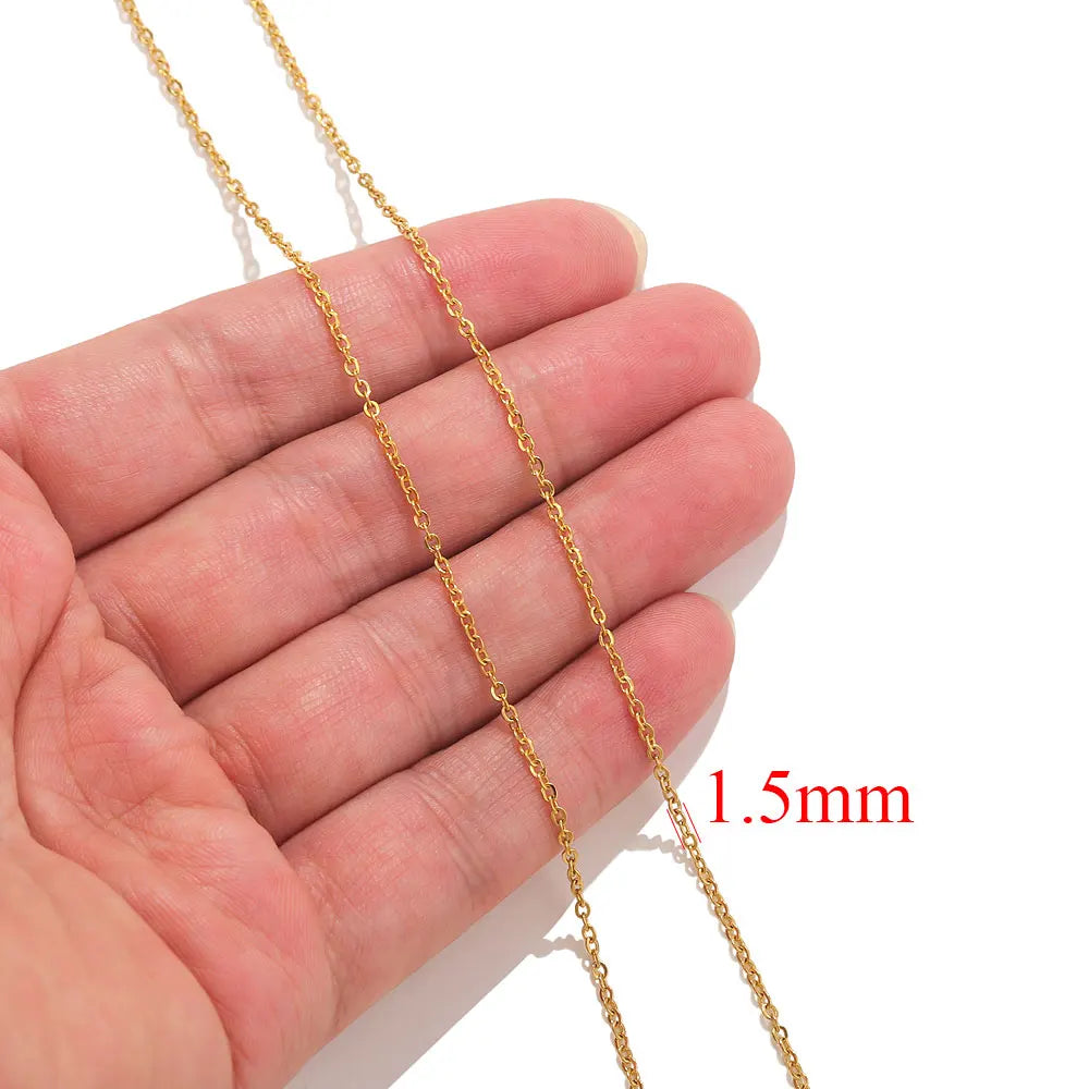 2 Meters Lips Beads Chain for Jewelry Making Gold Findings