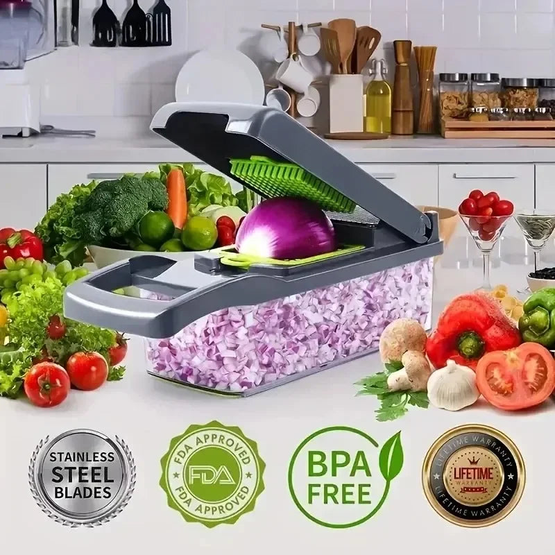14 in 1 Multifunctional Vegetable Chopper Slicer Dicer Grater for Efficient Meal Prep