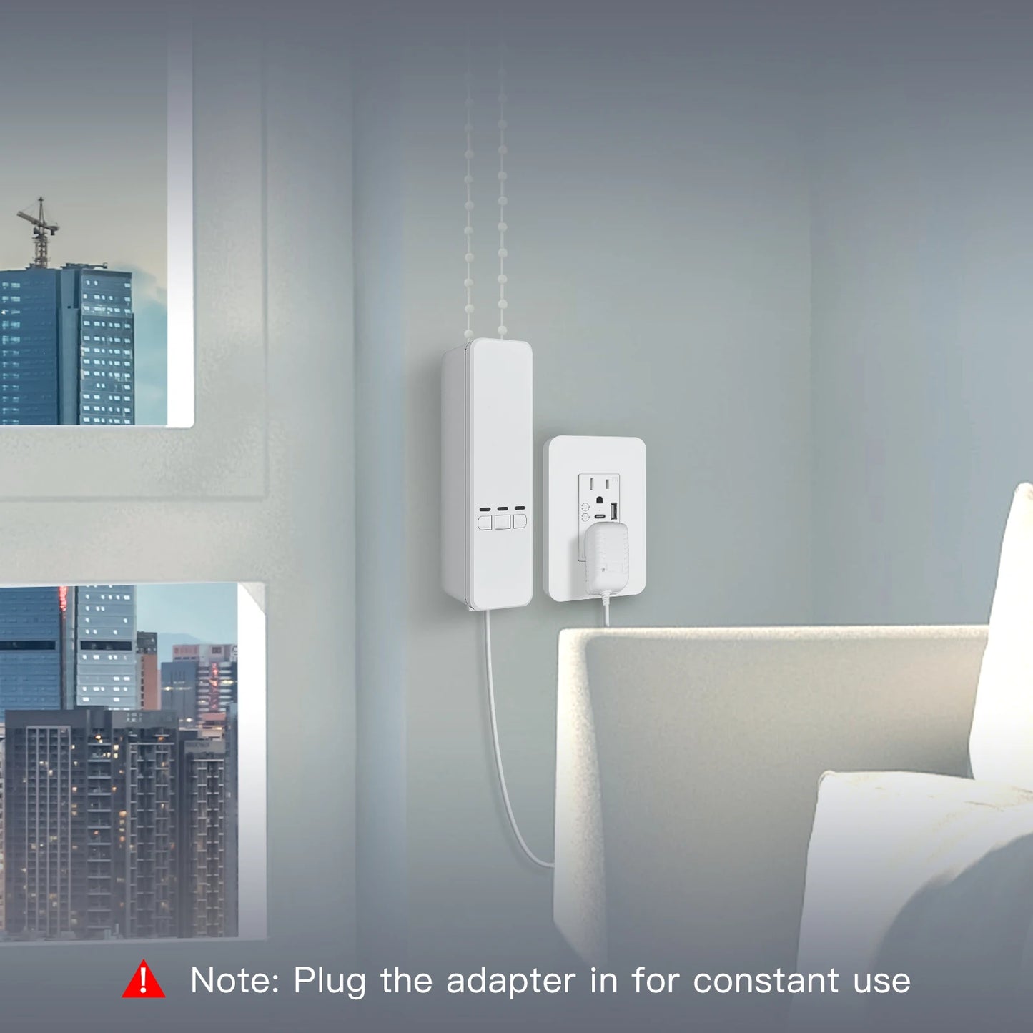 Persianas enrollables con motor inteligente WiFi MOES Tuya, control remoto por RF, kit de persianas enrollables con cadena eléctrica, aplicación Smart Life a través de Alexa/Google