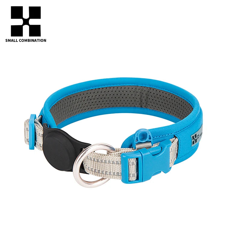 Personalized Adjustable Nylon Reflective Dog Collar with AirTag Holder for Small Medium and Large Dogs
