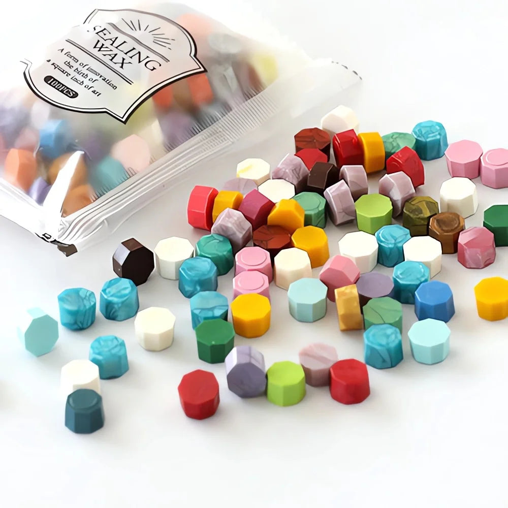 100Pcs Color Sealing Multicolor Wax Seal Beads for DIY Wedding Invitations and Gift Wrapping