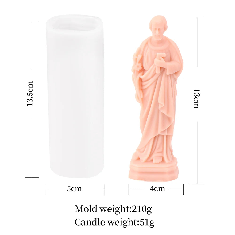 Religious Blessed Virgin Mary Candle Silicone Mold for Crafts
