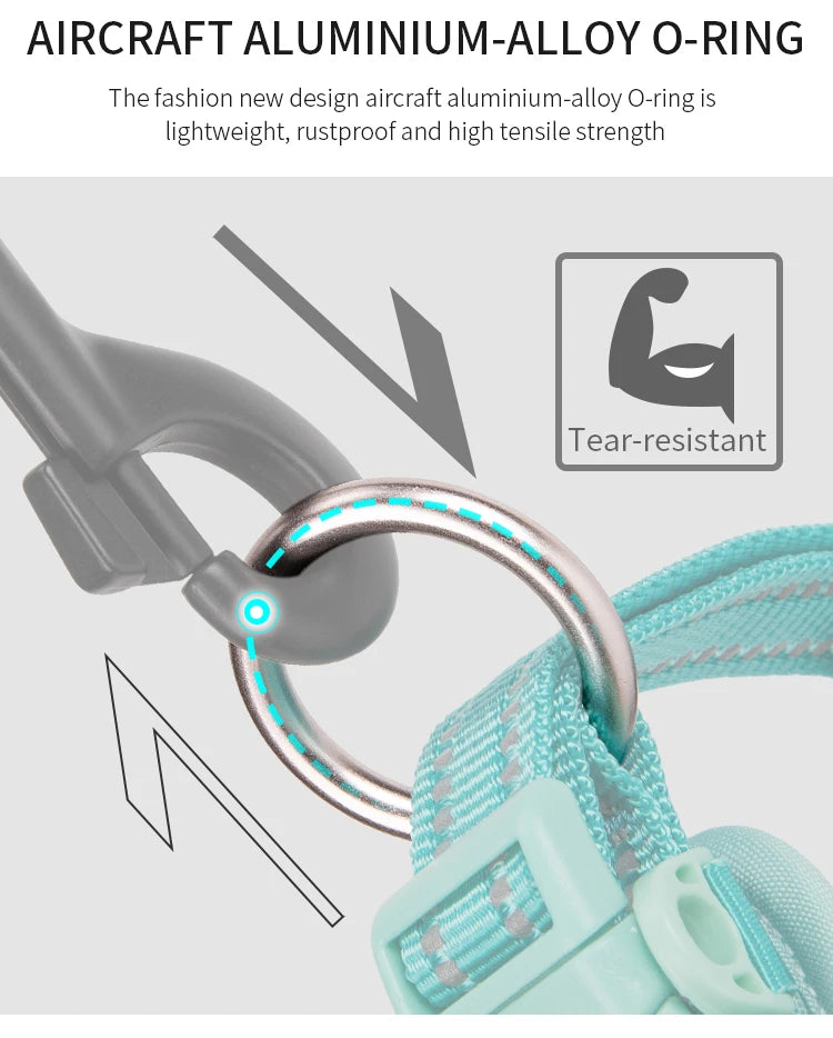 Personalized Adjustable Nylon Reflective Dog Collar with AirTag Holder for Small Medium and Large Dogs