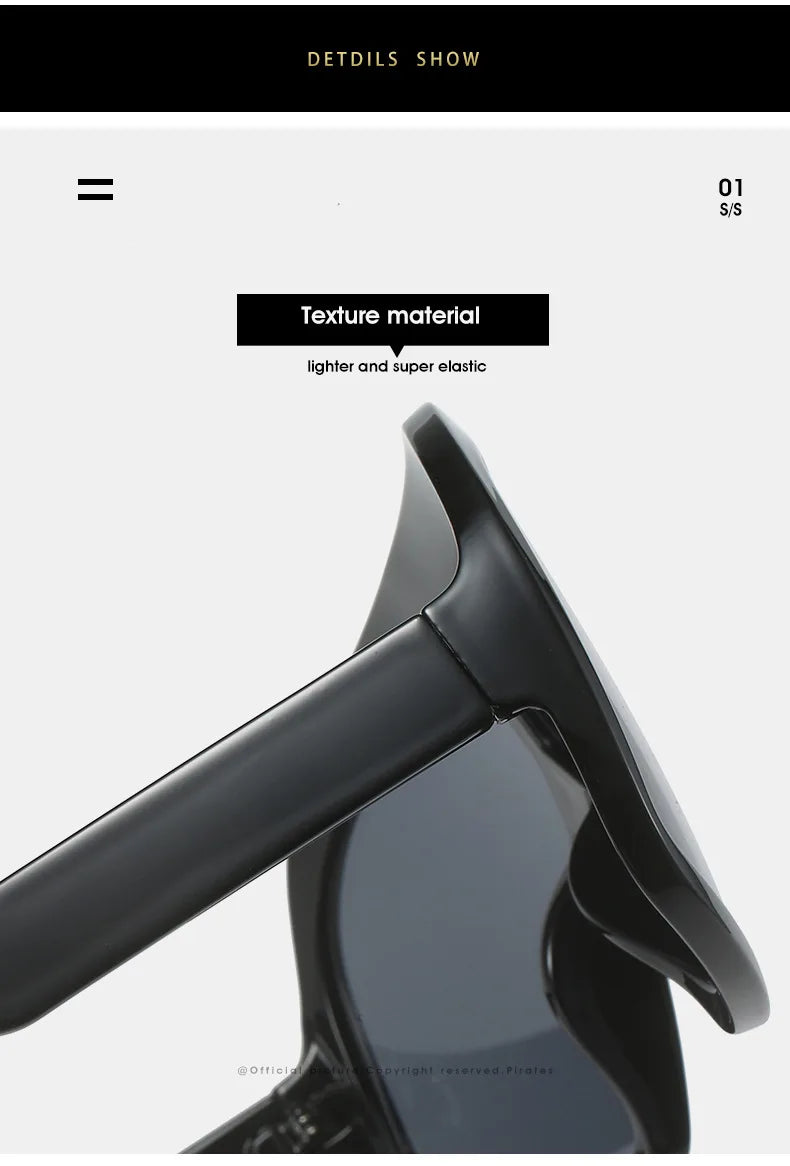 New Oversized One Piece Goggle Sunglasses UV Protection Fashion