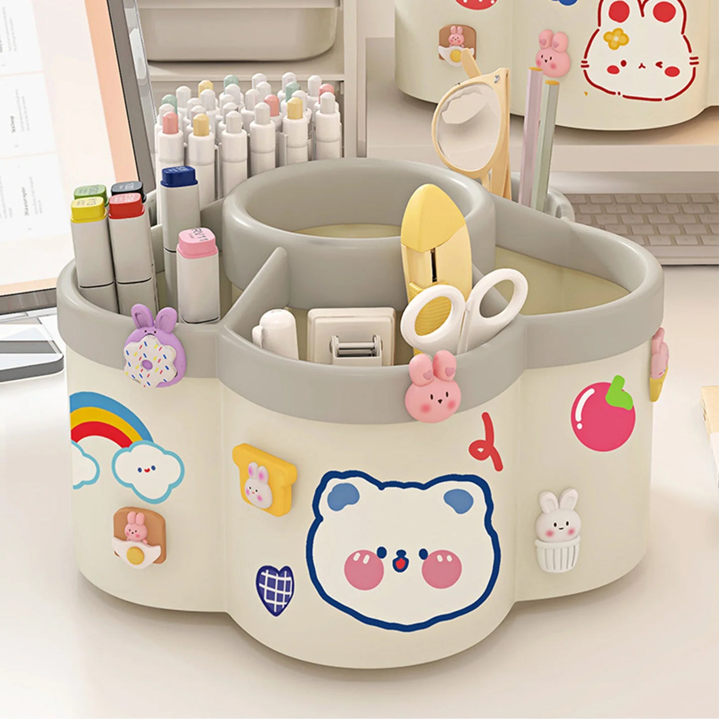 360 Degree Rotating Pen Holder Multifunctional Desk Organizer for Makeup and Stationery