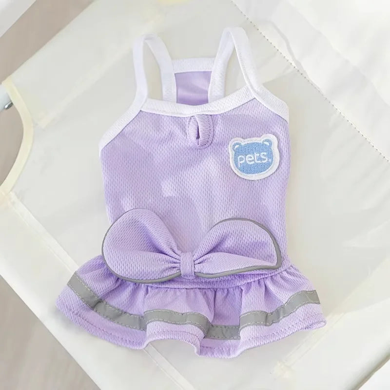 Fashion Bow Summer Pet Clothes Swimsuit Cat Transformation Outfit Swimming Cap Dog Skirt Bikini Dog Vest Swimsuit Puppy Clothing