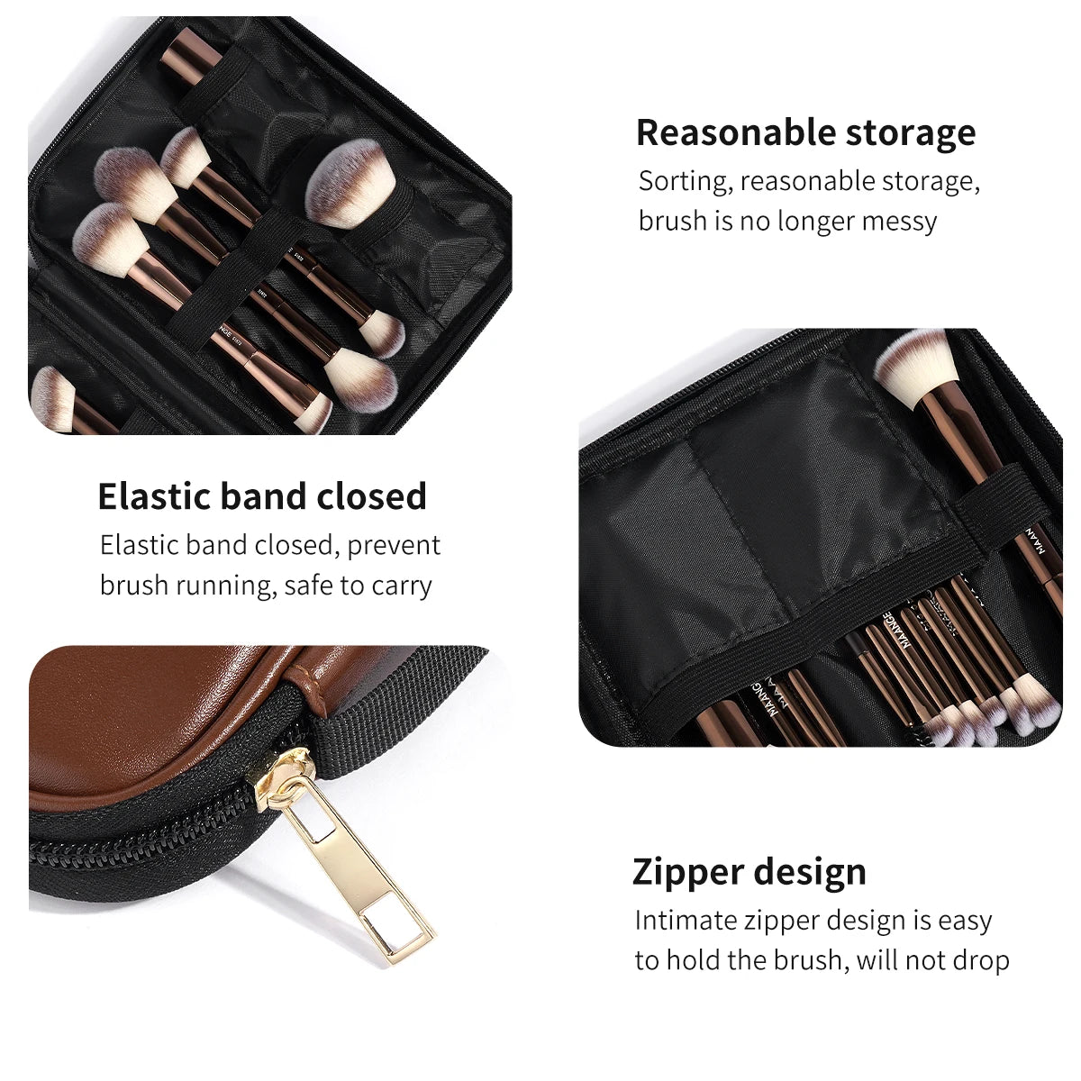 MAANGE 20 Piece Professional Makeup Brush Set with Dual Ended Brushes and Storage Bag