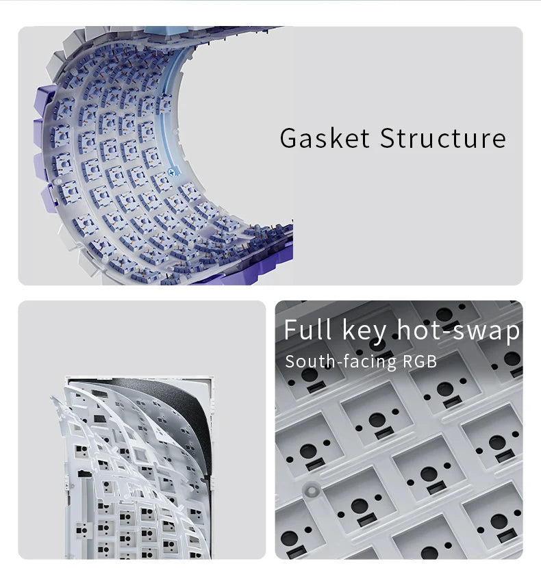 AJAZZ AK820 Pro Mechanical Gaming Keyboard with TFT Screen and Multifunctional Knob Wired 2.4GHz and Bluetooth Connectivity for PC