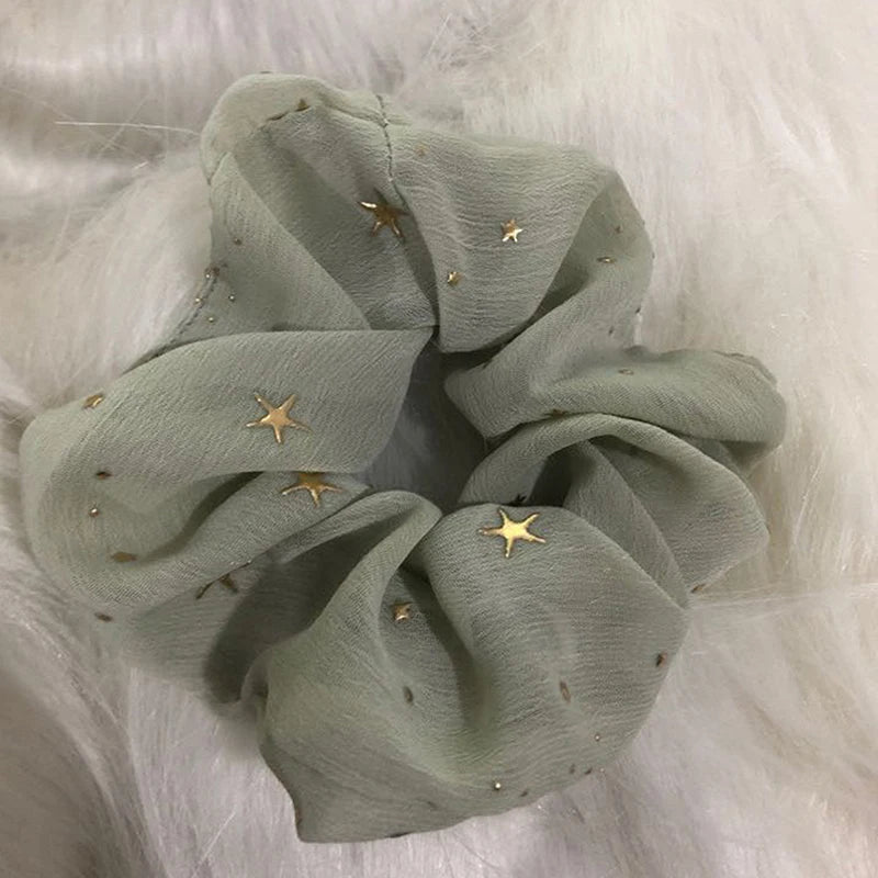 Hair Tie Solid Color Star Dotted Ponytail Accessories