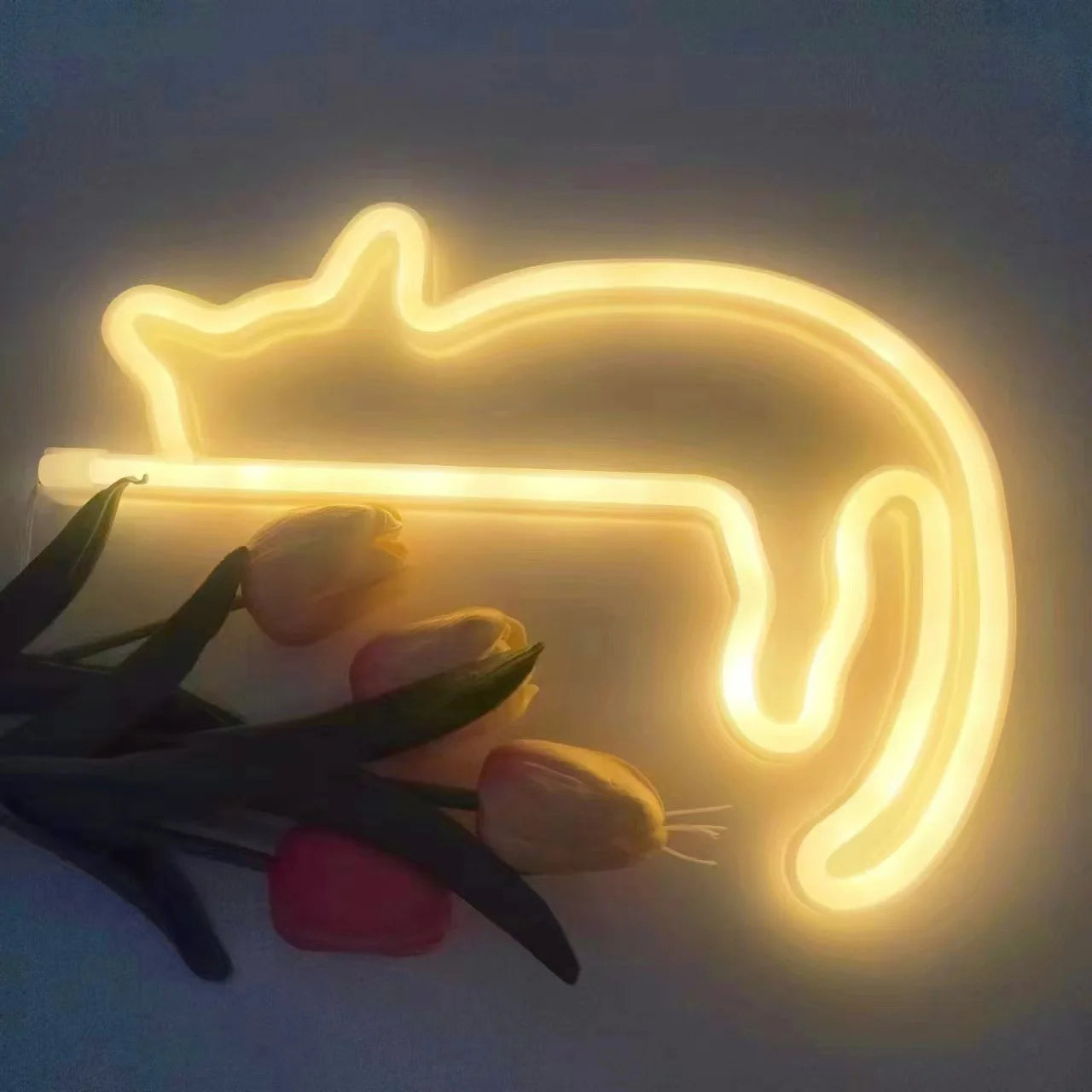 Cat Neon Sign for Wall Decor LED Light Up USB Pet Gift