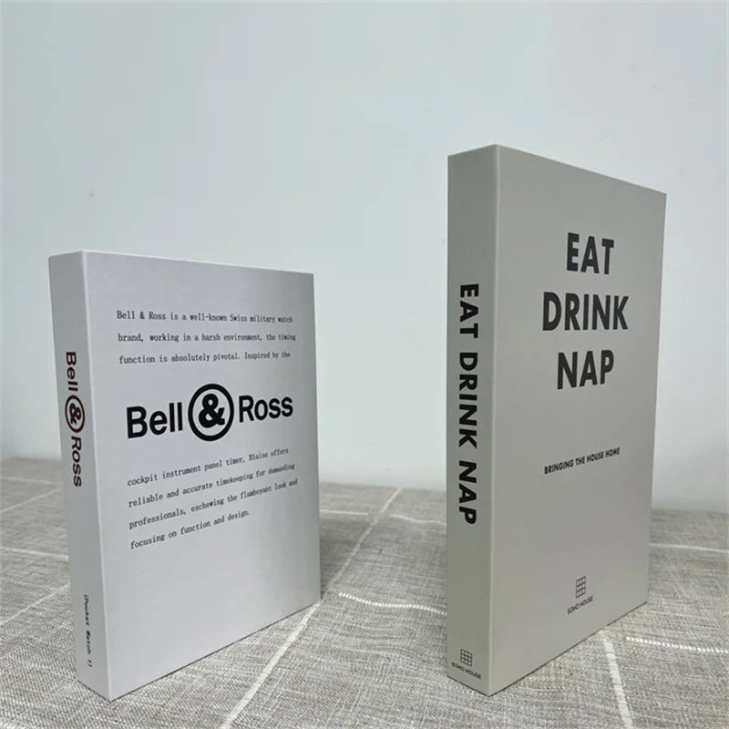 2 Piece Luxury Fake Book Decoration Set for Home and Cafe Decor Vintage Style Ornaments for Study and Club