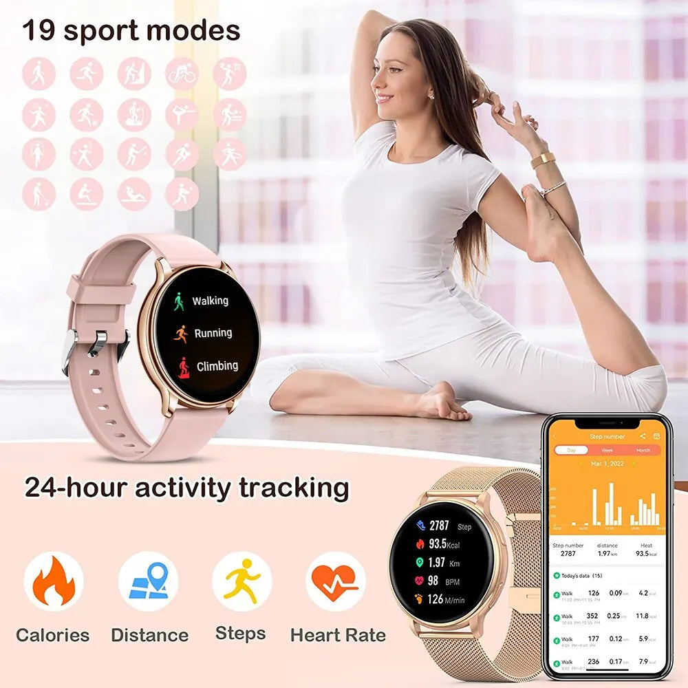 Bluetooth Call Smart Watch Women Fashion Watches Custom Dial Sport Fitness Health Tracker Smartwatch for Android IOS Y22