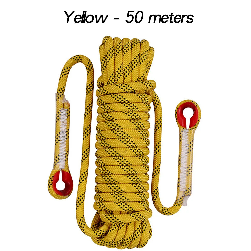 12mm 50m Outdoor Climbing Rope Static Rescue Rope for Mountaineering and Emergency Survival Gear