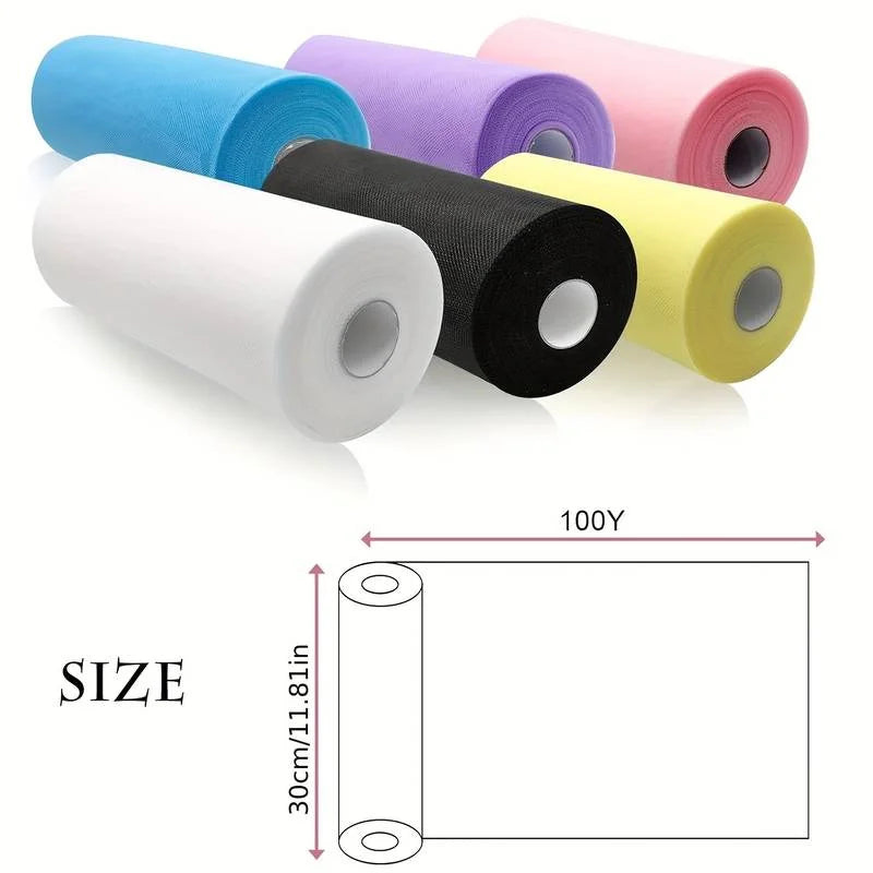 Tulle Fabric Roll 30cm x 91.4m High Quality Polyester for Christmas Gift Wrapping DIY Tutus Wedding Decorations and Craft Supplies