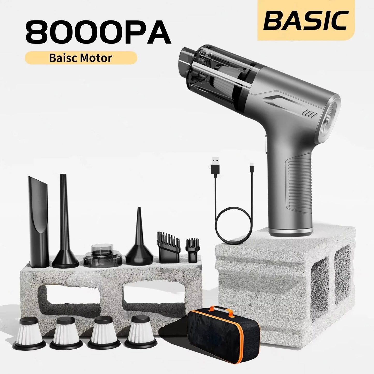 CENRR 98000PA Car Vacuum Cleaner Portable Wireless Strong Suction