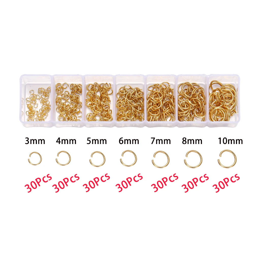 210-400Pcs Box Jewelry Making Kits with Clasp and Jump Rings