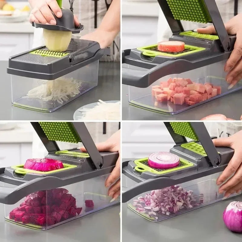 14 in 1 Multifunctional Vegetable Chopper Slicer Dicer Grater for Efficient Meal Prep