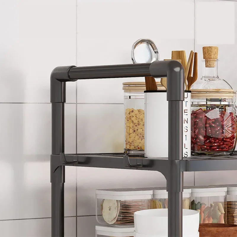 Multi Layer Kitchen Storage Rack Condiment Organizer Microwave Shelf Countertop Tidying Solution Kitchen Accessories