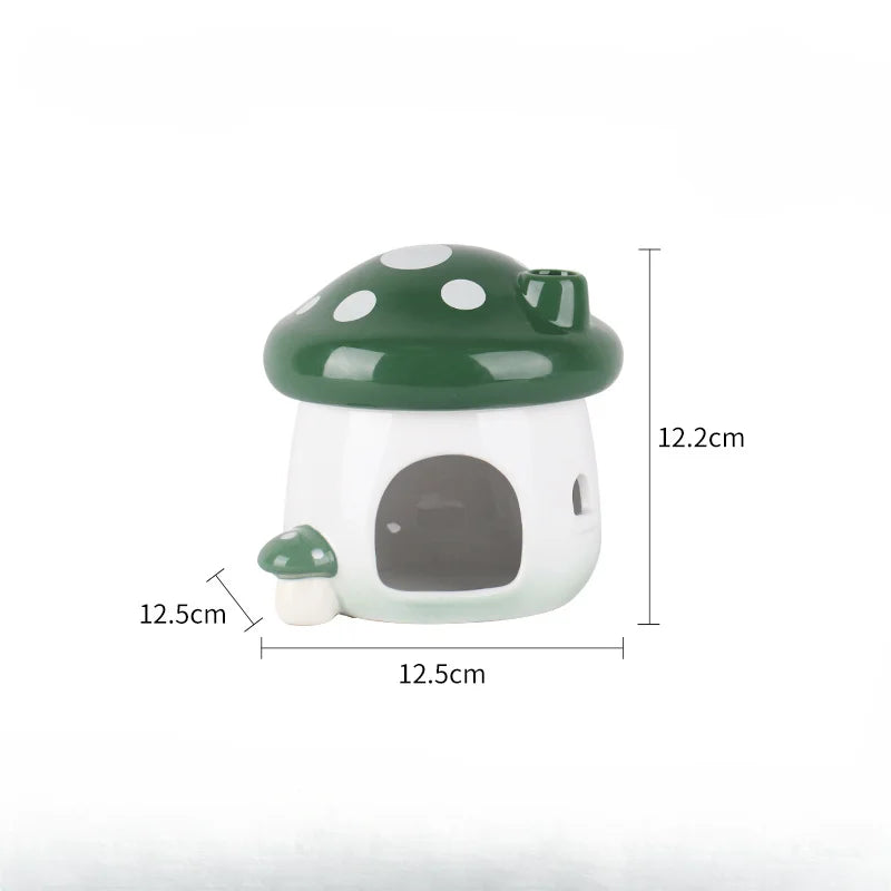 Mushroom Fantasy Forest Hamster Ceramic Nest Home Landscaping Supplies Golden Bear Food Bowl Summer Cooling Evacuation House