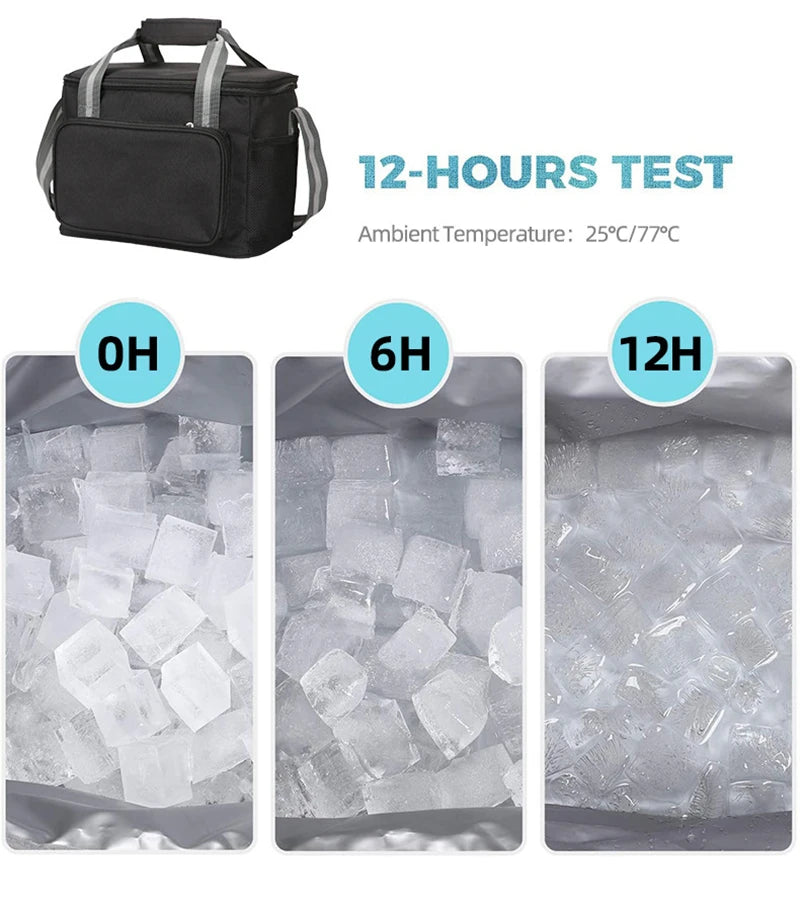 18L Portable Thermal Lunch Bag Cooler Insulated Waterproof Case